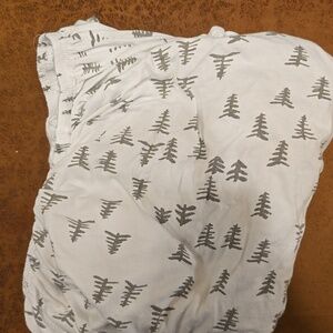 Burt's Bees Baby White and Gray Organic Cotton Crib Sheet